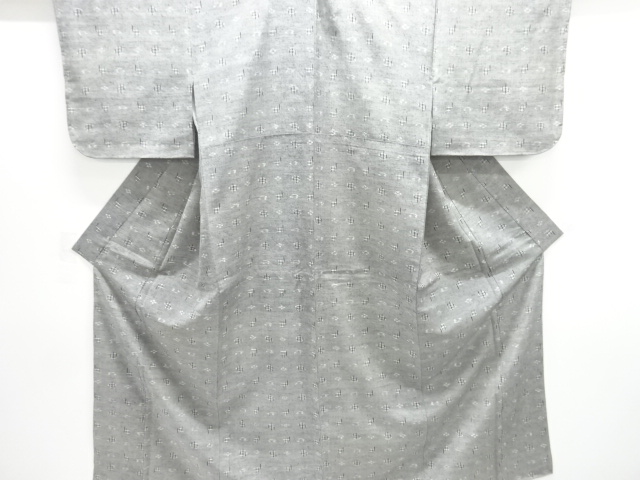 JAPANESE KIMONO / ANTIQUE KIMONO / SILK / TSUMUGI / WOVEN KASURI PATTERN